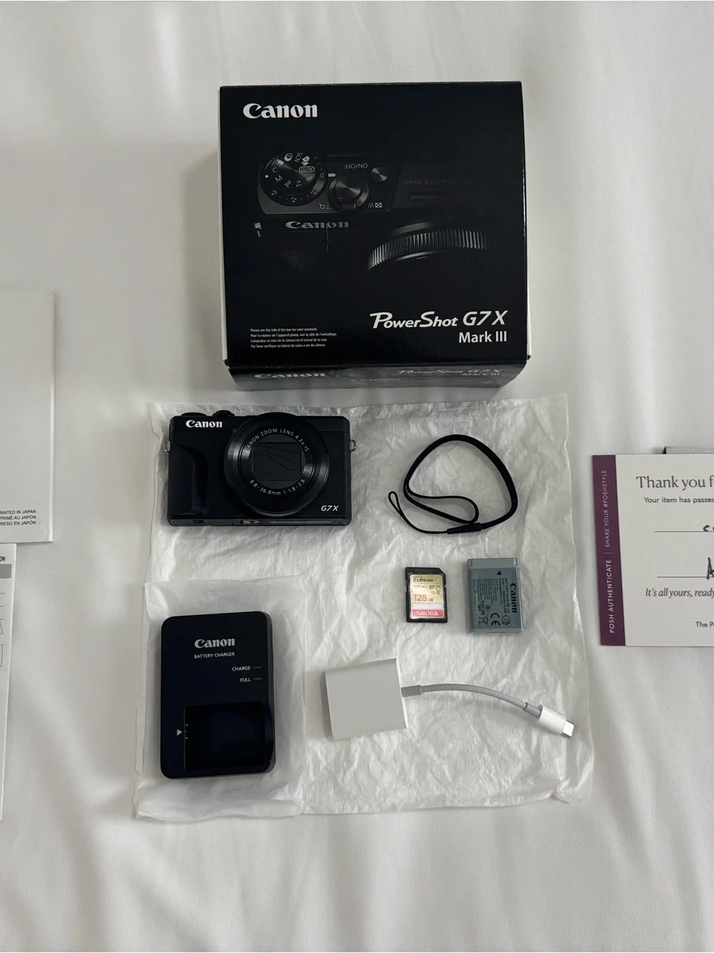 Canon PowerShot G7 X Mark III Black with Charger and Accessories